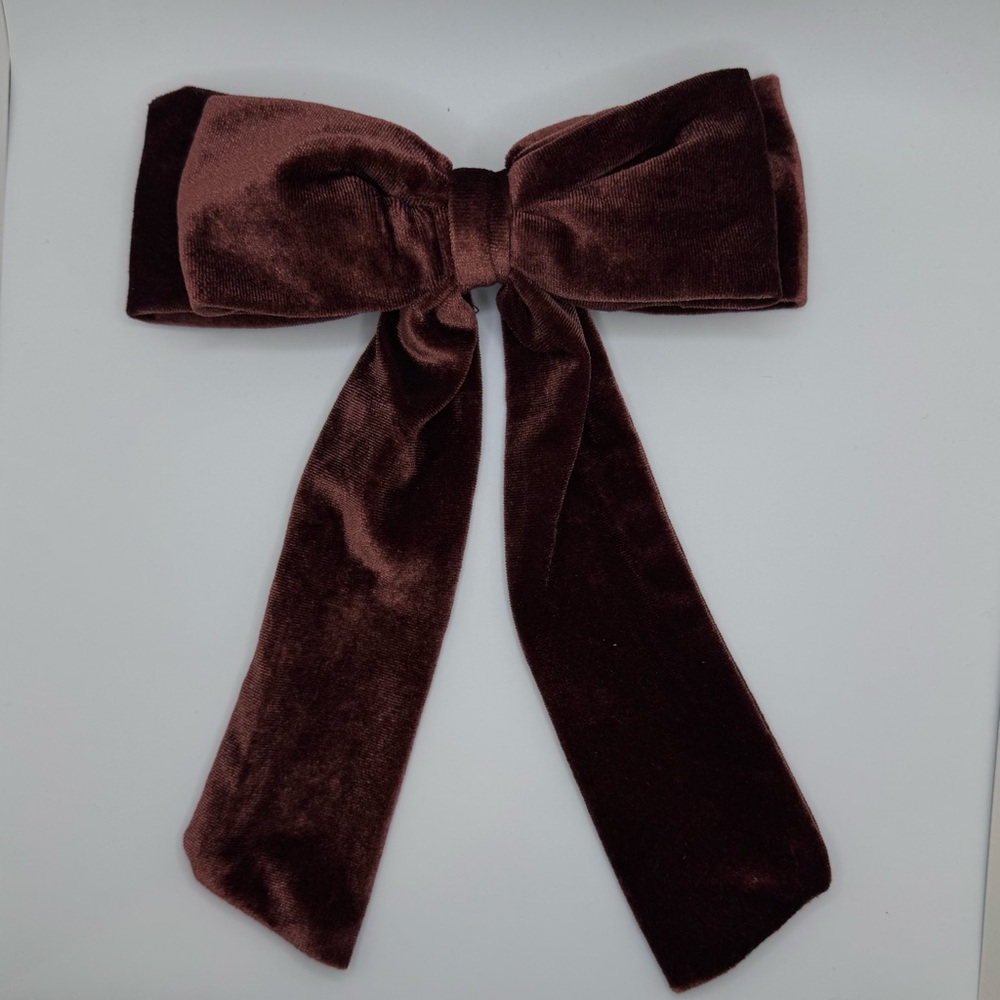 Brown velvet Bow - hair barrette NWOT - Picture 6 of 6